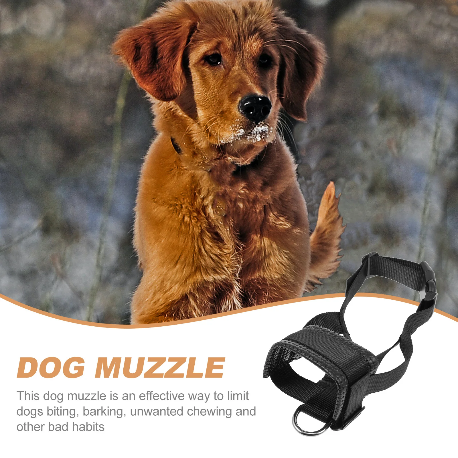 

Practical Muzzle Adjustable Anti bite Mouth Cover Soft Nylon Pet Dog Mask Prevent Biting Safety Breathable Dog Supplies