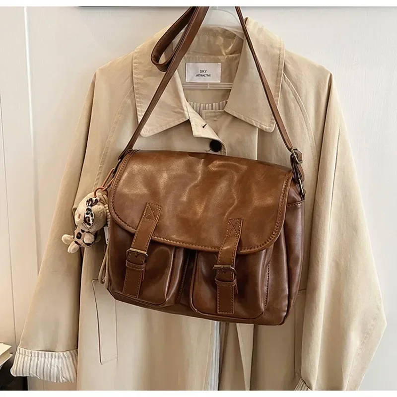 

Women Bag Quality PU Shoulder Bag Buckle Sewing Large Capacity Satchels Crossbody Bag Hot Sale Bags for Women Bolsa Mujer