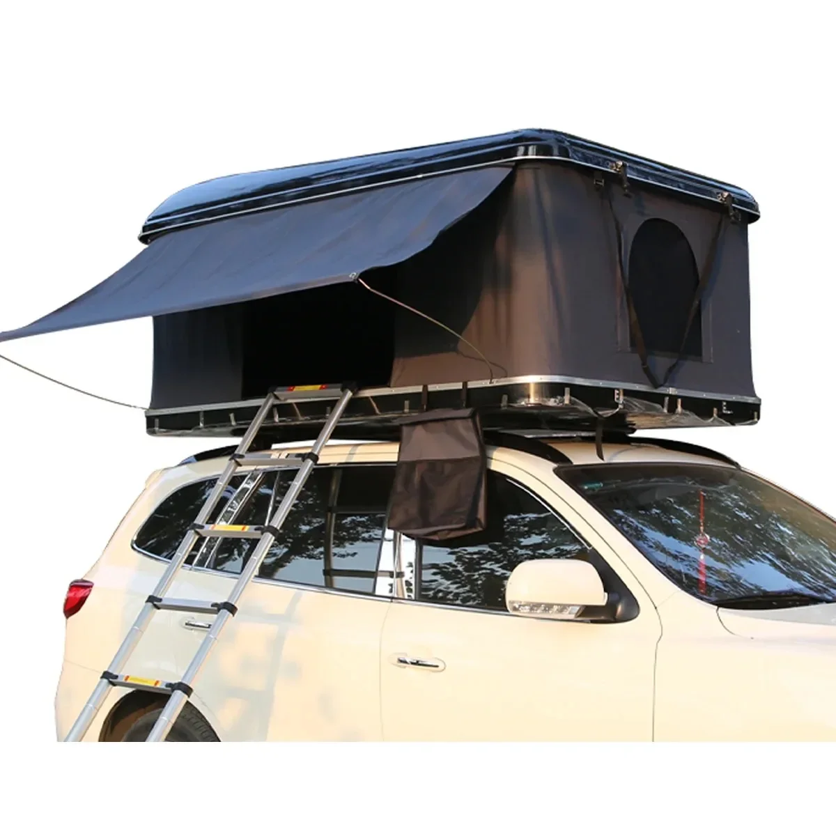 Camping Triangle Car Rooftop Tent Hard Clamshell Black Gray Aluminum 2 Person Hard Shell Roof Top Tent