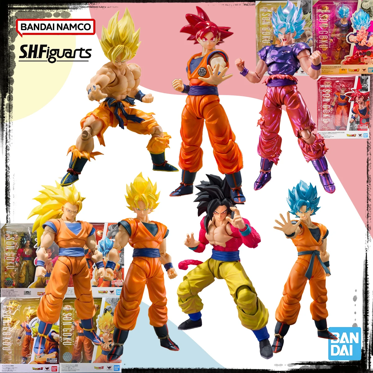 

Bandai Genuine Original SHF Dragon Ball In Stock Anime Figure Son Goku RighteousHearts Legendary God SAIYAN3 Finished Model Toy