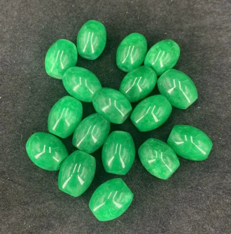 10PC zielonego jadeitu 20mm okrągłe akcesoria do koralików DIY bransoletka urok biżuteria moda ręcznie rzeźbione szczęście Amulet prezenty nowy — zdjęcie 6