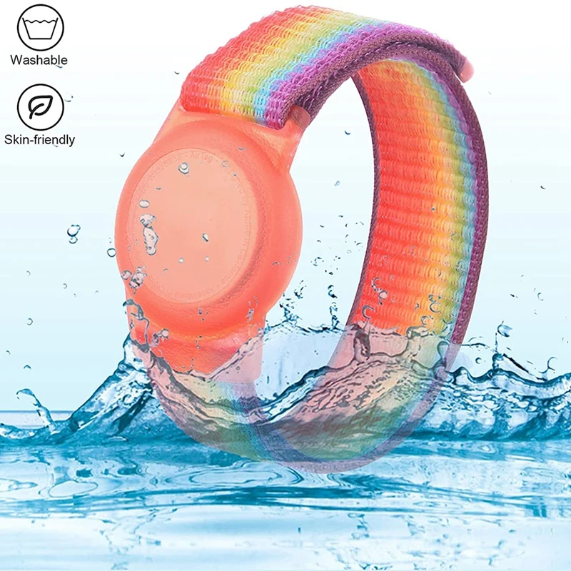 Pulsera para niños Compatible con Apple AirTag, funda protectora para Air Tag, soporte para rastreador GPS con pulsera de nailon B