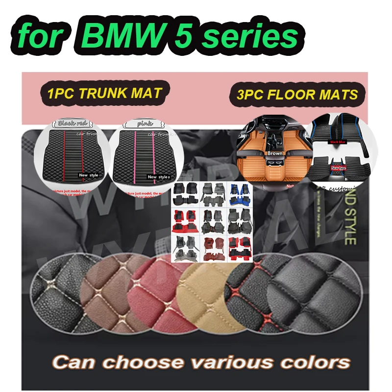 

LUXURY Car floor mats for BMW 5 series G30 525i 530i 540i 2018 2019 2020 2021 2022 Custom auto foot Pads