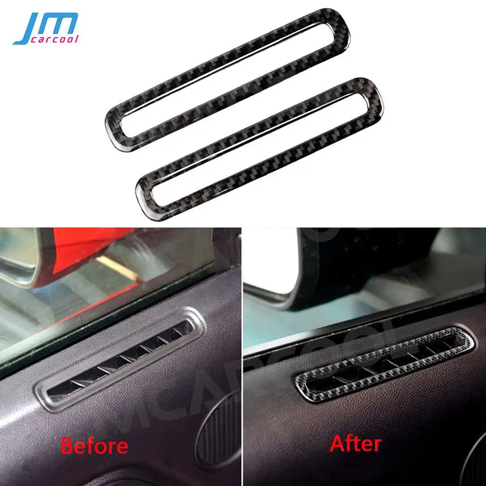 

For Ford Mustang 2015 -2019 Car Interior Trims Carbon Fiber Door Air Vent Outlet Cover Frame Stickers 2PCS/Set