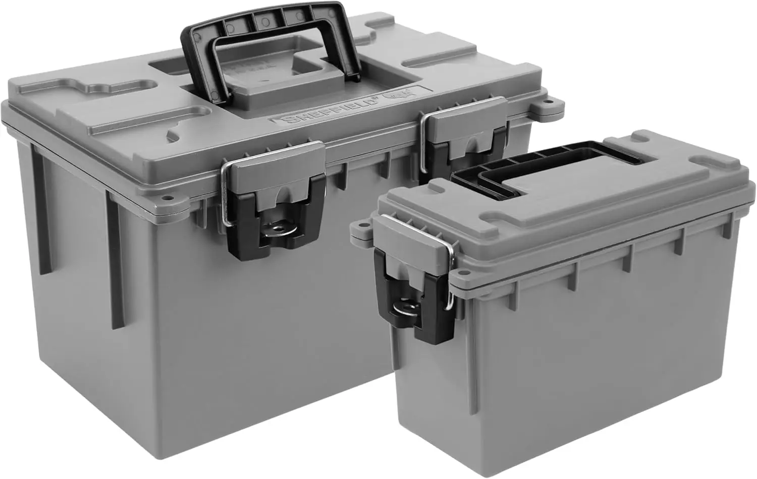

12755 Storage Bins With Lids, 2-Pack Stackable Storage Bins, Made in USA, Lockable and Water-Resistant Containers with Lids