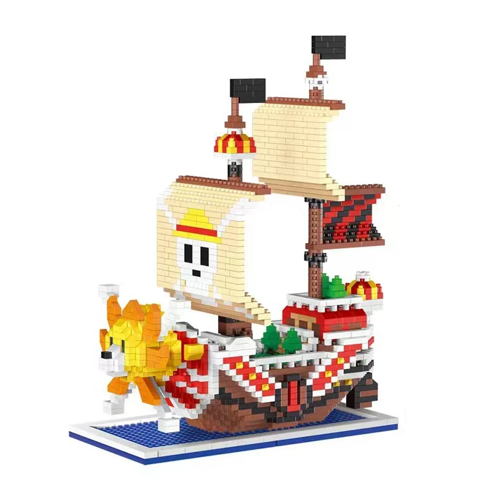 KNEW BUILT Ocean Pirate Ship Model Building Blocks for Adults Boys Micro Mini Bricks Toys Kits Assemble Gift Sailboat Wars Games