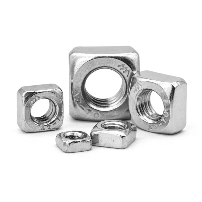 185pcs Square Nuts Kit Stainless Steel M3 M4 M5 M6 M8 Mixing Metric Square Nuts Set DIN557 Four-sided Nuts