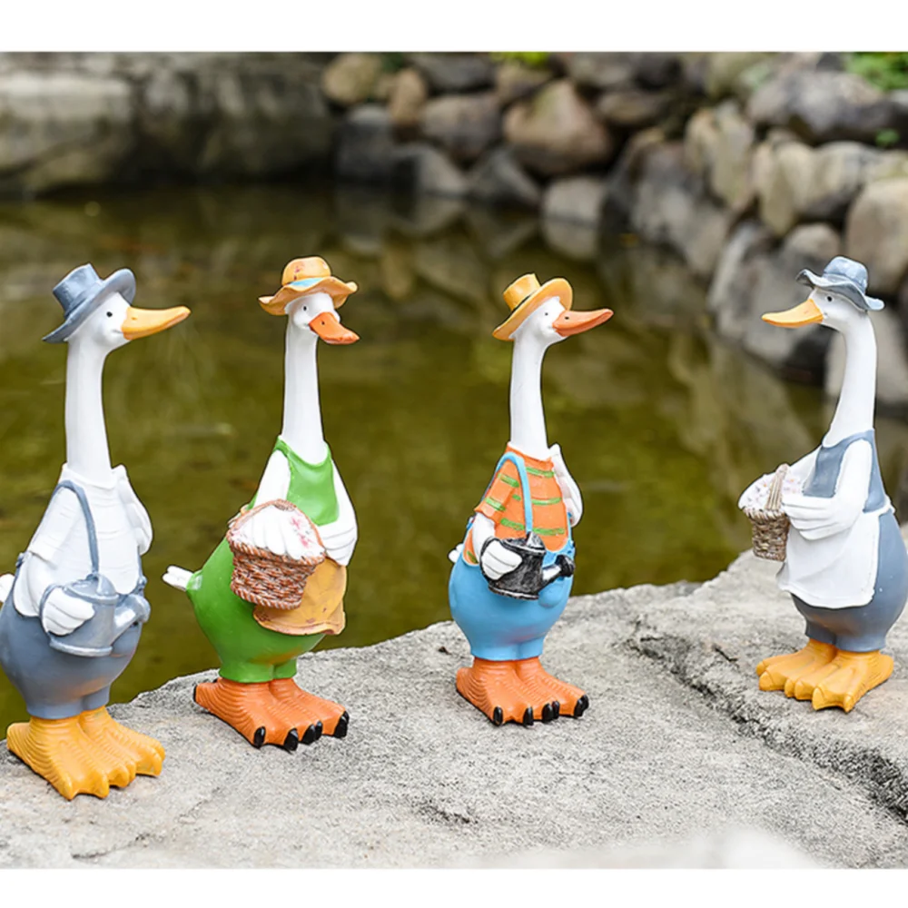 Simulation Cup Duck Ornament Cosplay Animal Art Craft Statue Resin Sculpture Kid Cute Halloween Decoration Desktop Prop