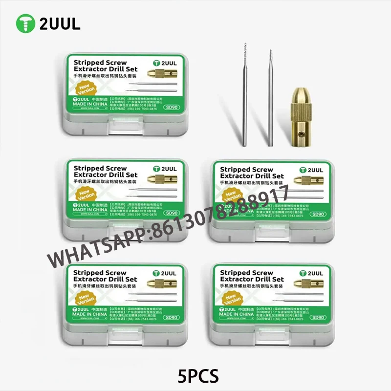 

2UUL 2.35mm SD90 Alloy Sliding Thread Drill Bit for Removes Stripped Thread Screws for IPhone Bottom Reverse Out Damaged Screws