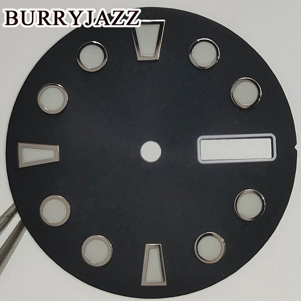 BURRYJAZZ 29 мм без логотипа NH36, циферблаты для часов, черный, синий циферблат, зеленый, светящийся, подходит для часов 3,8, 4,2, корона