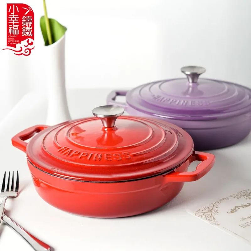 23cm Cast iron cookware set Enamel pots and pans Kitchen accessories Cast iron cooking pot Non stick pots for cooking hot pot