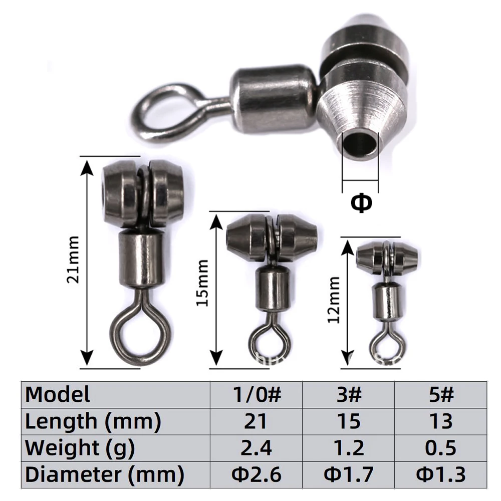 DNDYUJU Spin Fishing Supplies Red Whale Kugellagerwirbel Kupferkopfwirbel Küstenkarabiner für Angelzubehör – Detail 4