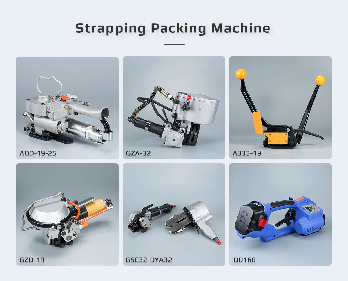 Small Handle Packing Semi Automatic Carton Box Case Pneumatic Tool Handheld Pp Pet Strapping Machine