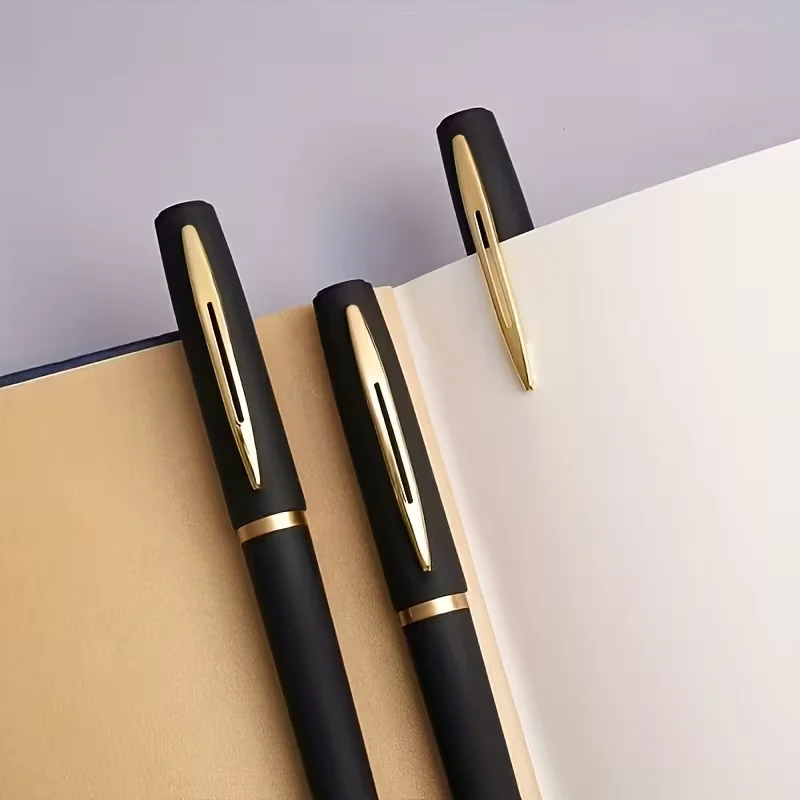 12 Pcs High-End Black Large-Capacity Gel Pen Set, 0.5mm Fine Tip, Ideal for Business, Office, Signing, School, Calligraphy