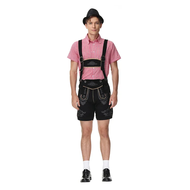German Oktoberfest Costume Male Bavarian Traditional Ethnic Suspenders Party Stage Costume Overalls For Men