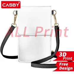 Women's Messenger Bag Shoulder Mobile Phone Bags Small PU Crossbody Wallet 3D Print Custom Logo All Print Design DIY Free Design