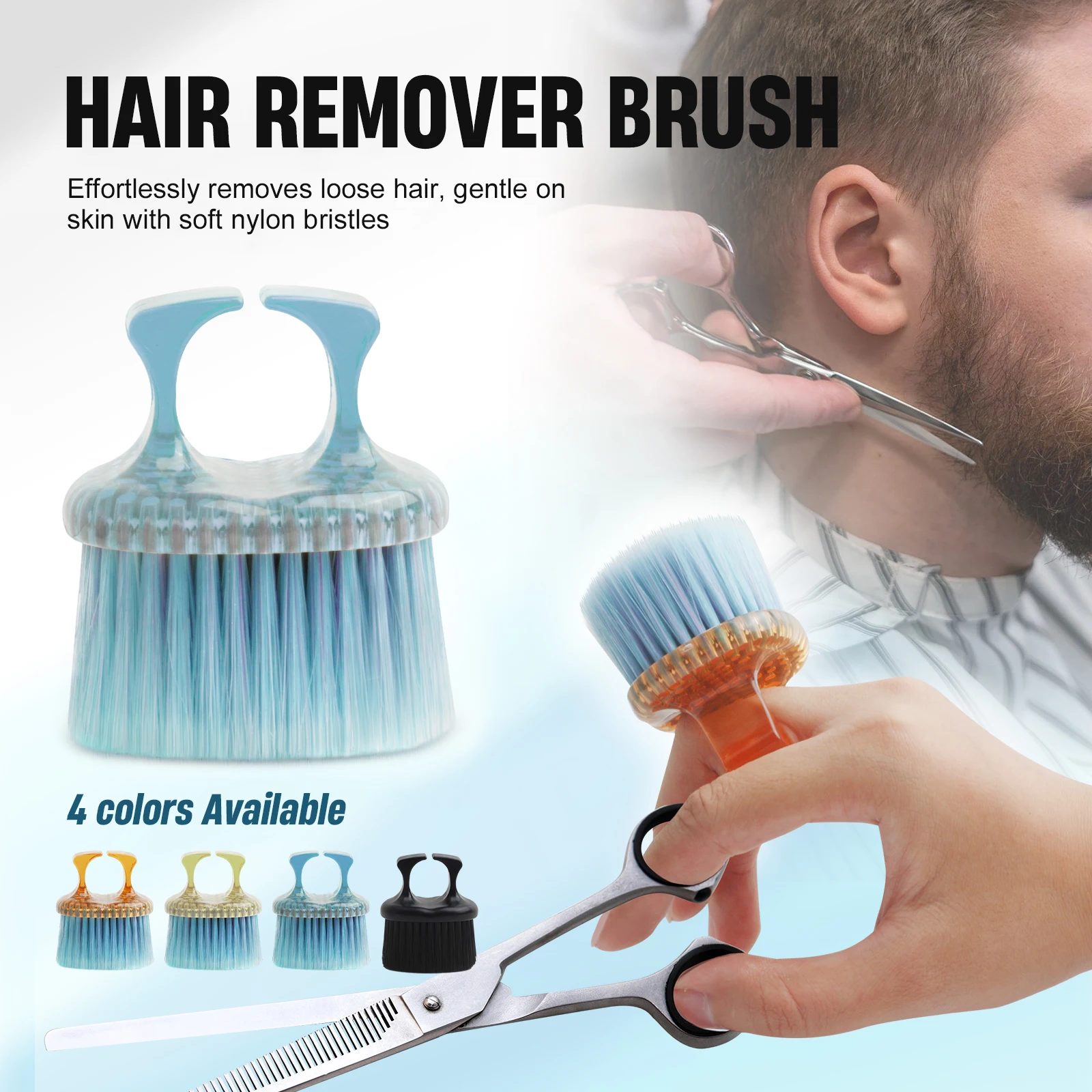 Barbershop Ring Horse Bristle Beard Brush Men Shaving Brush Portable Barber Beard Brushes Salon Barber Facial Cleaning Tools