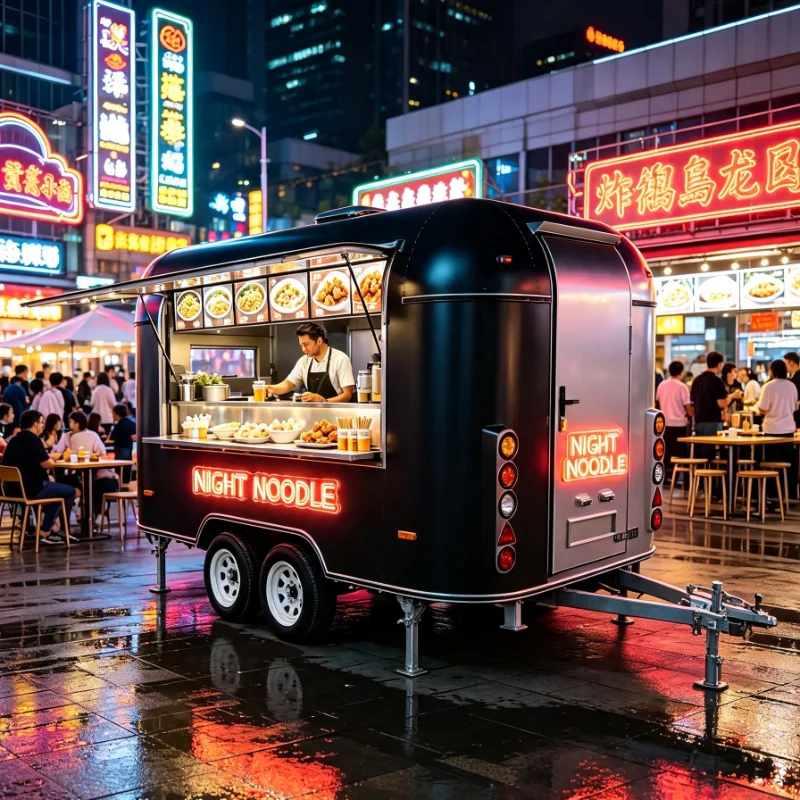 Concession Trailer Portable Street Kitchen Cart Mobile Meal Preparation Kiosk Durable Base Stall For Independent Catering Vendor