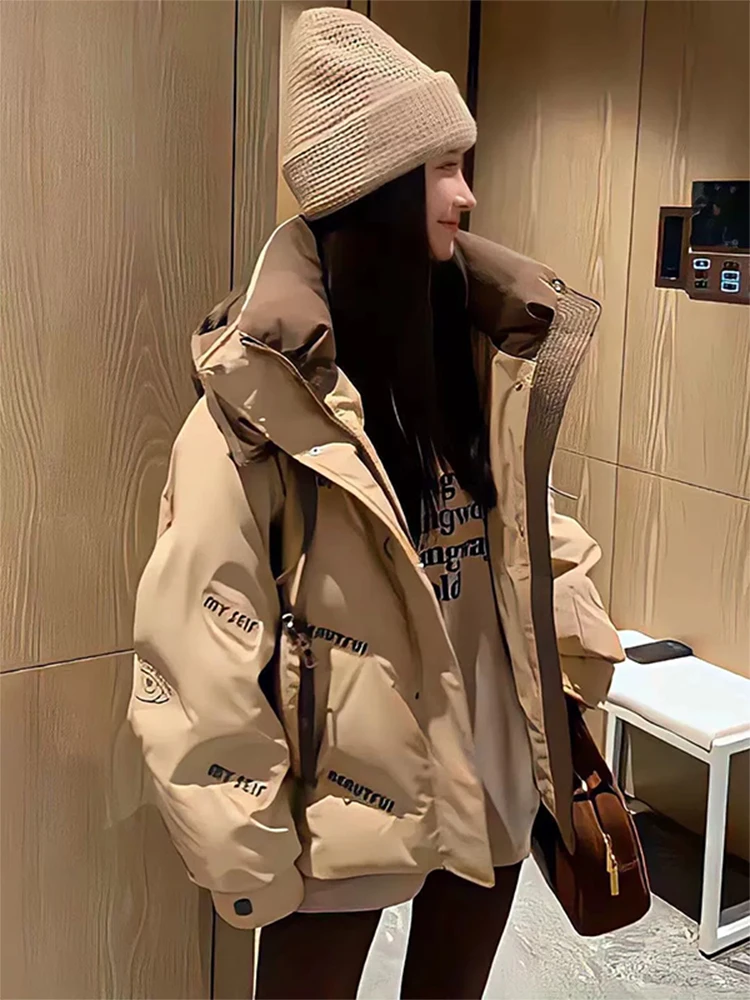 

Faionable Thiened Warm Hooded down Cotton Jaet Women's Sle 2026 Winter New Arrival Sli Cotton Coat Outerwear