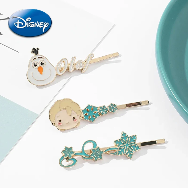 Disney Frozen Elsa Hairpin Kawaii Cartoon Figures Bangs Hair Clip Barrette Hairs Accessories Headwear Women Girls Children Gifts