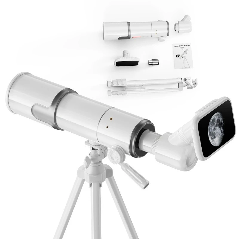 4.5-Inch large-screen digital astronomical telescope can take pictures and videos, student stargazing mirror K25 eyepiece