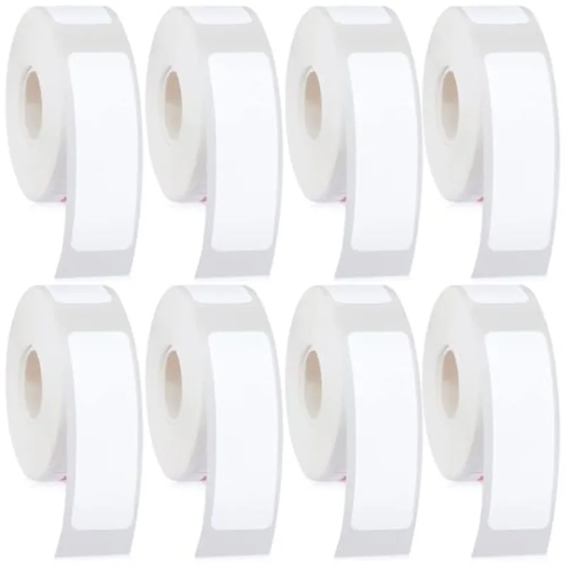 8 Rolls Thermal Labels Self-Adhesive Waterproof, Inkless Easy Peel, Fit D30 Portable Printer, Office/Warehouse/Retail/Medical
