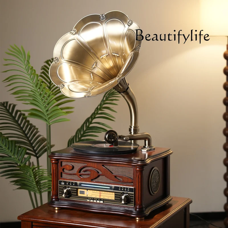 Otino genuine antique phonograph European and American retro vinyl record player desktop record player Bluetooth speaker