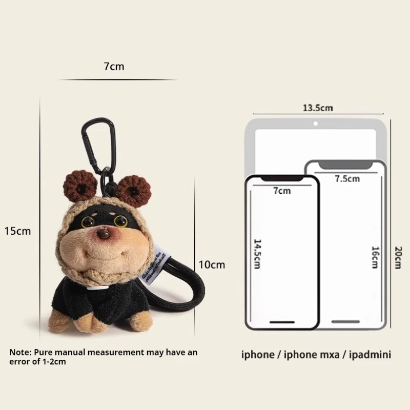 Original Diy Honeybee Puppy Bag Pendant Girl Plush Doll Key Chain Backpack Schoolbag Small Pendant Lovely Interesting Small Doll