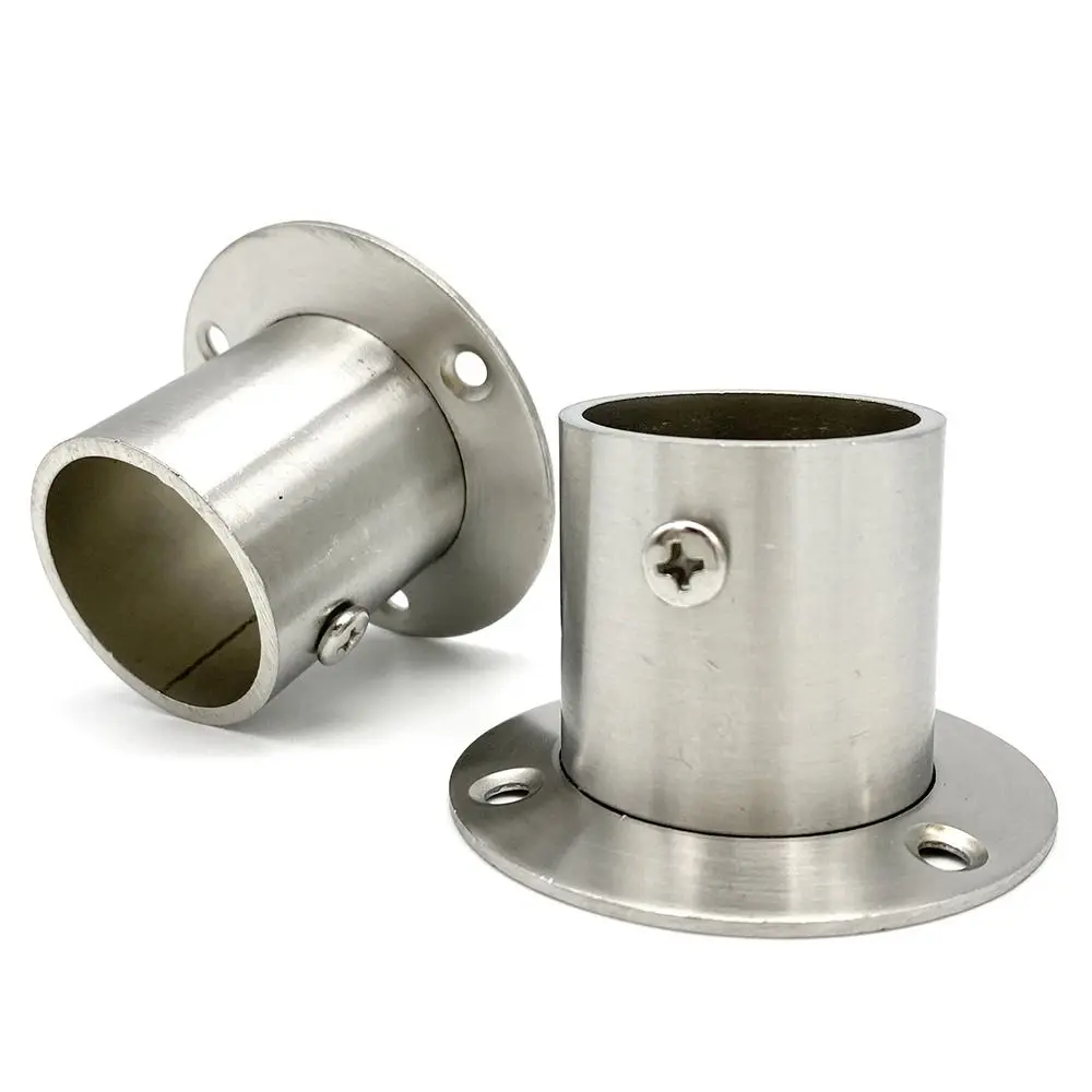 1Pc 19mm-32mm 19mm-22mm with Cover Furniture Hardware Tube Bracket Rod Holder Closet Flange Hang Rod Support