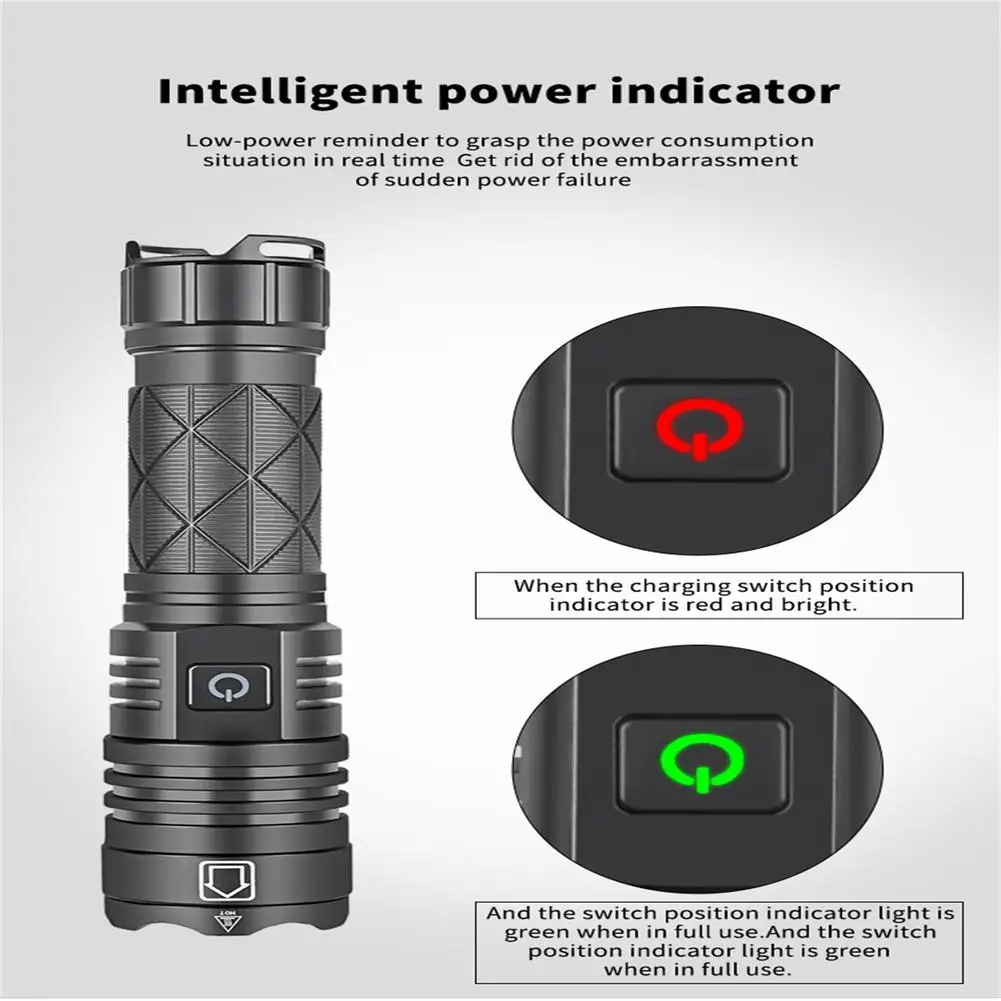 XHP70 LED Led Flashlight High Power Rechargeable 4 Core Torch Emergency Lamp Zoom USB Hand Lantern For Adventure Camping Outdoor