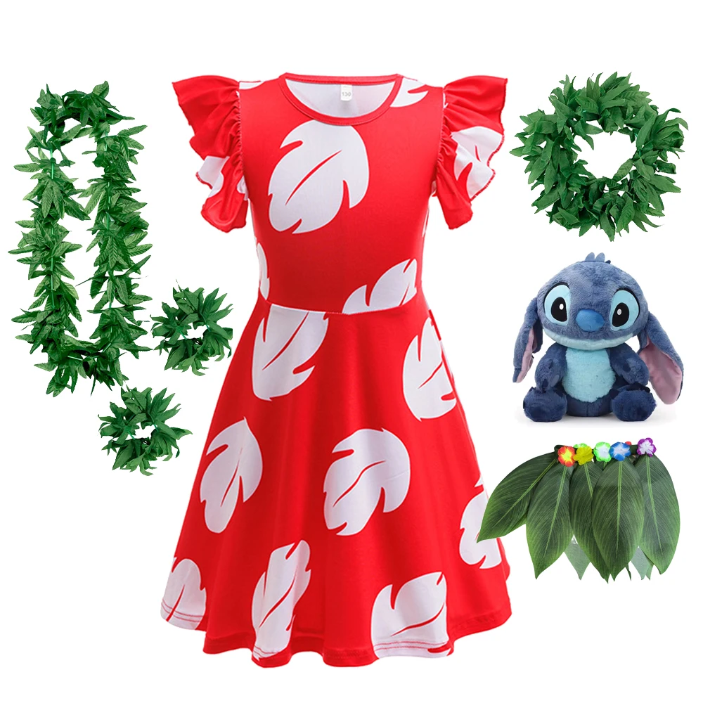 

Лило Косплей Костюм Гавайский Стиль Летнее Путешествие Платье Рождественский Хэллоуин Костюм