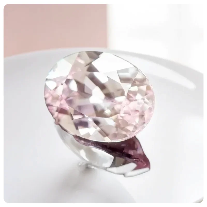 

Lab Grown Sapphire Sakura Color Oval Cut Extremely Shiny Quality DIY Charms Ring Necklace Earrings Main Materials Certificate
