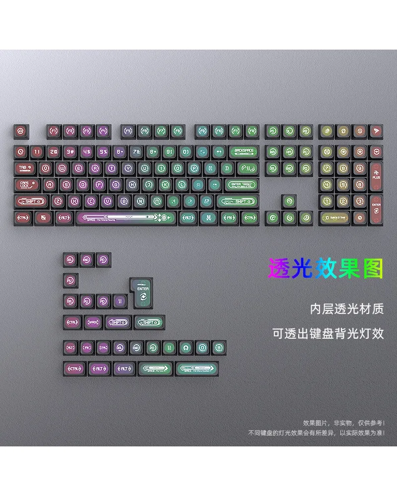 Black double-spell keycap original small full set of mechanical keyboard sublimation