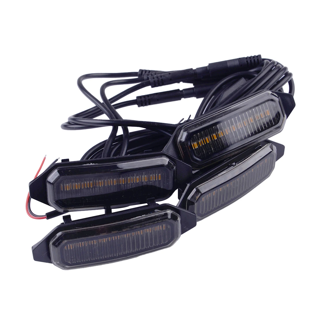 

Smoke Black Lens Yellow LED Car Front Bumper Grille Grill Light Lamp Kit 12V Fit for Toyota RAV4 2019 2020 2021 2022