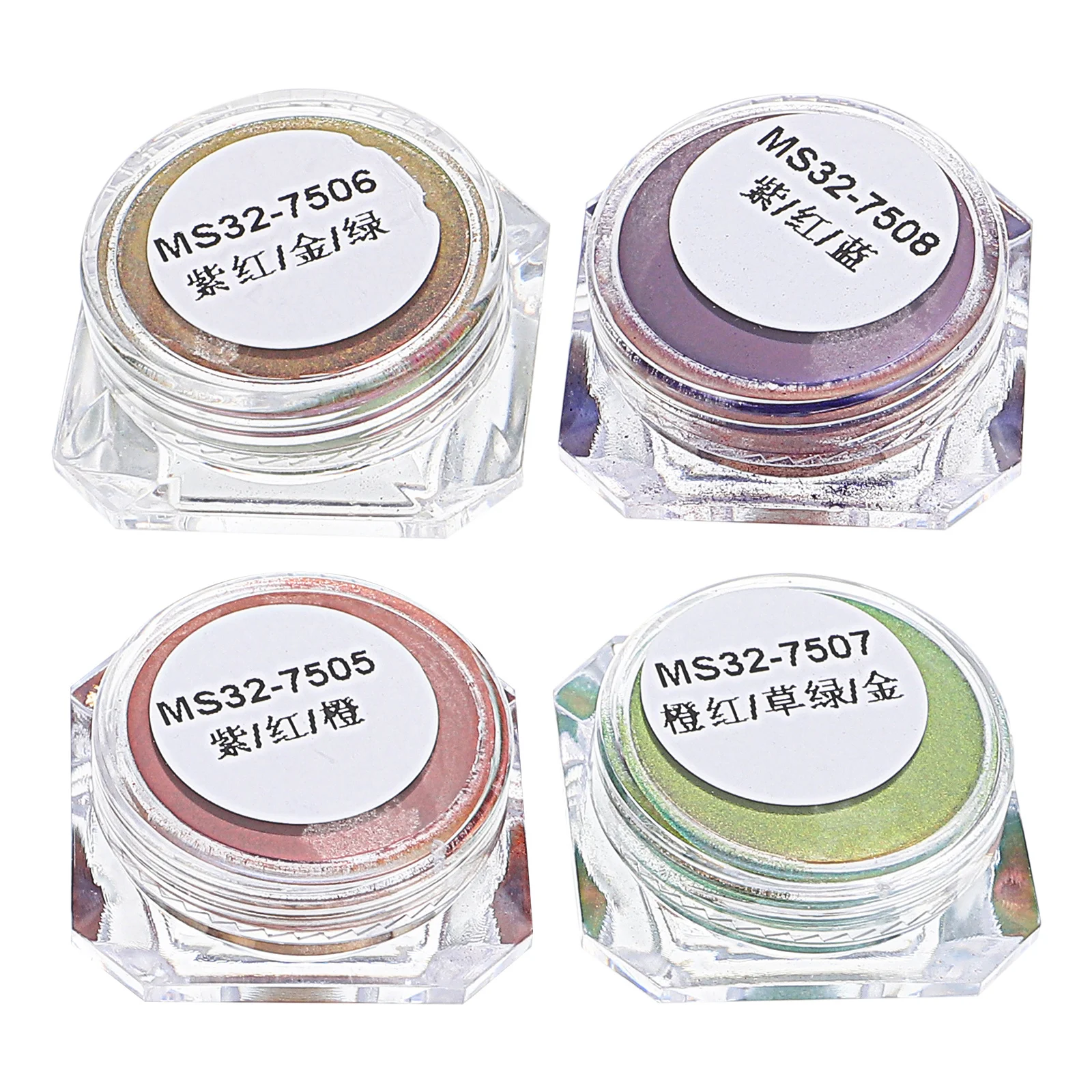 

4Pcs Color Shifting Epoxy Resin Pigments Solid Mica Dye for DIY Crafts Nail Art Making Pearlescent Pigment