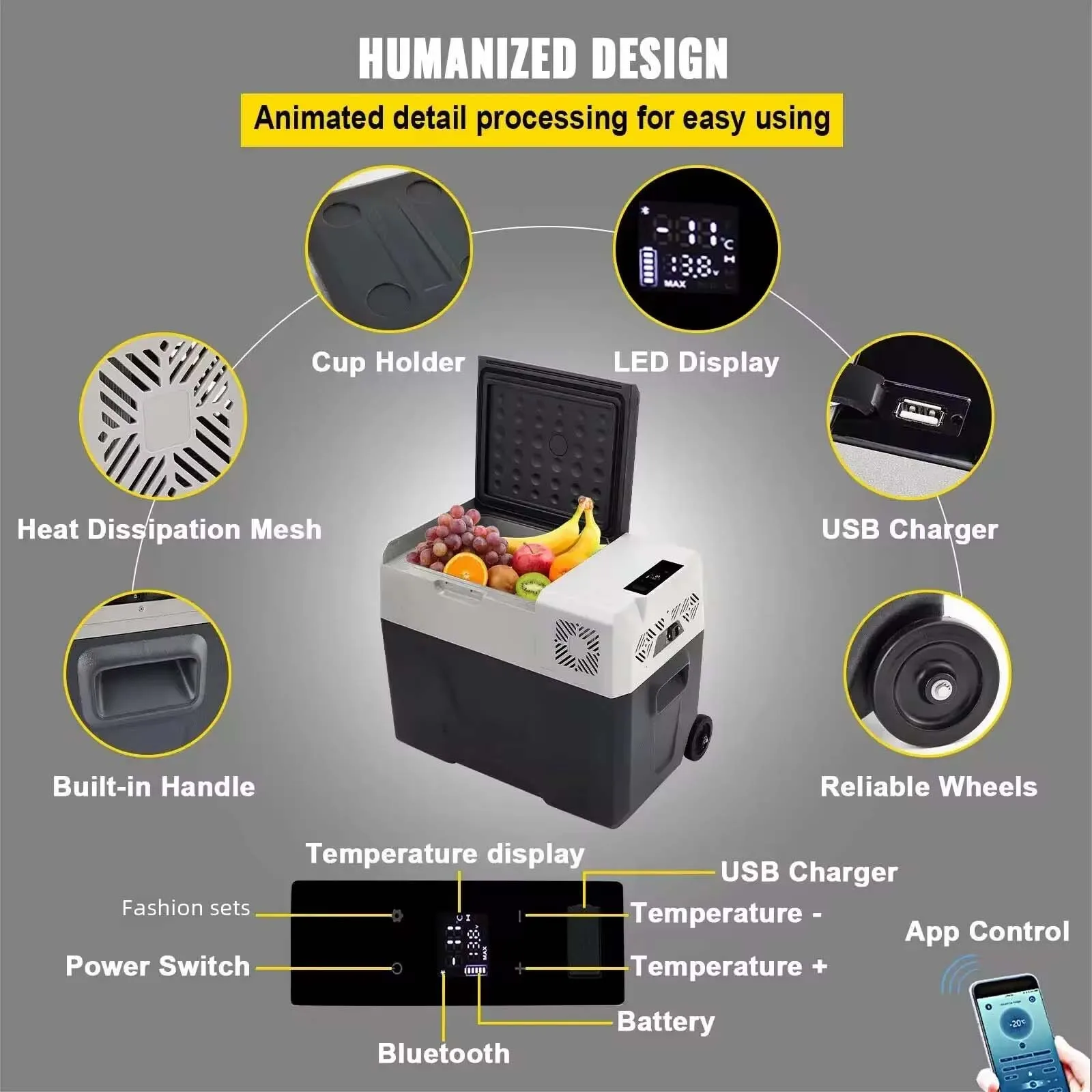 VEVOR Mini lodówka samochodowa z zamrażarką 30L 40L 50L przenośna lodówka kompresorowa 12V/24V 220V do jazdy na kempingu piknik