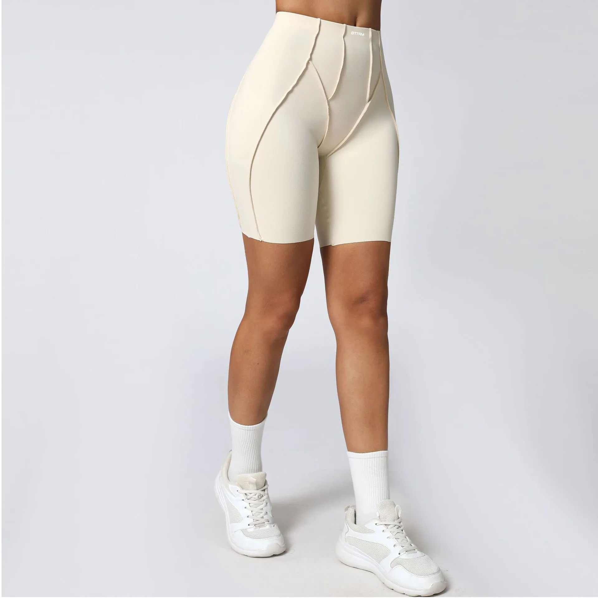 BetterMe-mallas de Yoga sin costuras, pantalones deportivos de cintura alta, pantalones cortos de entrenamiento para realzar la cadera, color melocotón, entrenamiento para correr, gimnasio