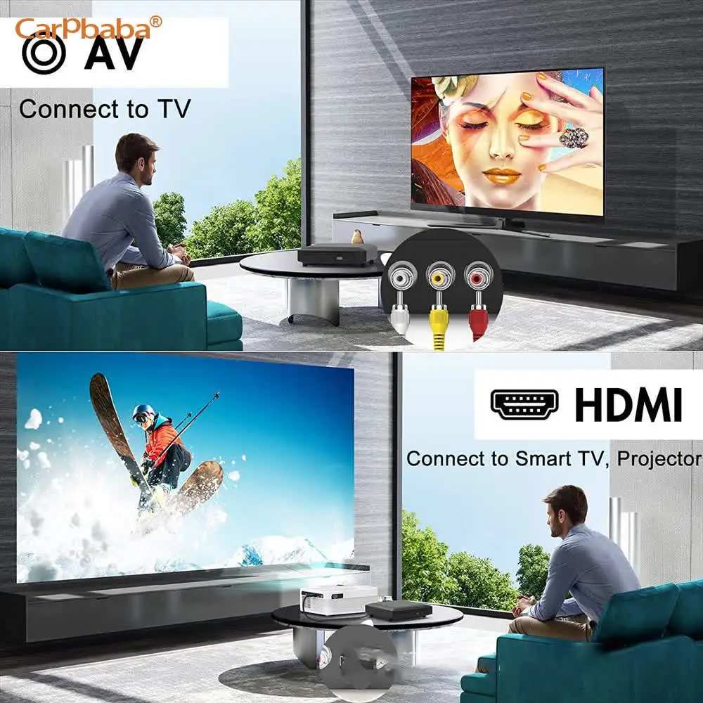 Carpbaba-M218 Mini DVD Player com cabo HD e RCA, 1080P, PAL, NTSC, USB 2.0, Leitor de CD portátil, Casa, Região Free Universa