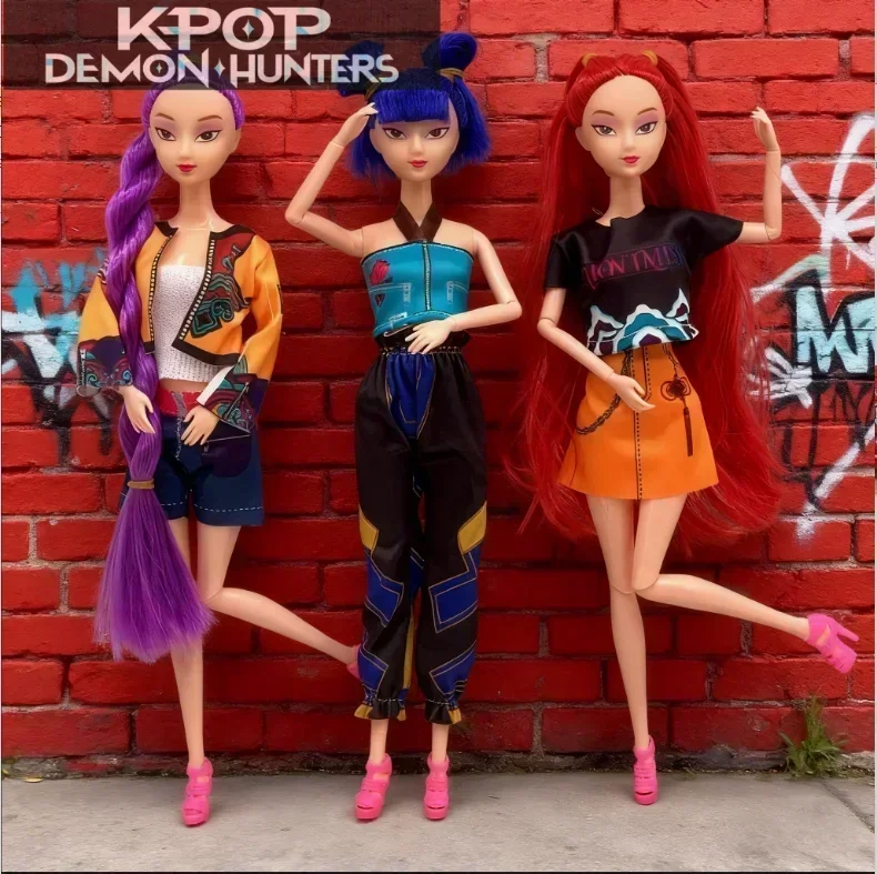 Boneka Mainan Baru Kpop Demon Hunters Action Figure Rumi Mira Zoey Boneka Putri Cantik Bayi Perempuan Boneka Plastik DIY untuk Anak Perempuan()