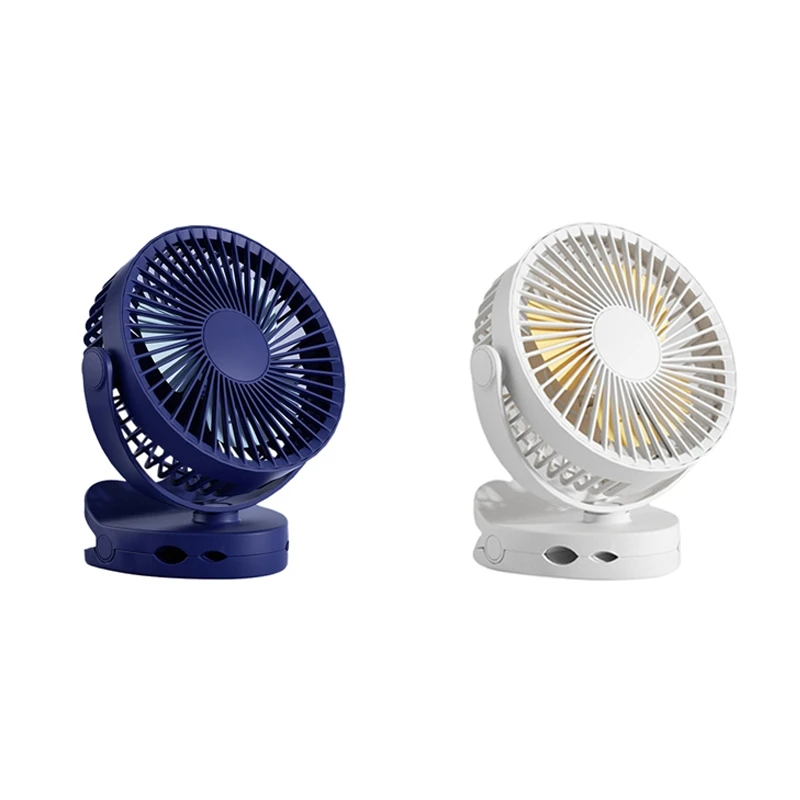 ABGR-Ventilador colgante y de mesa con clip recargable, 3 velocidades, 360 °   Ventilador giratorio para viajes y uso doméstico