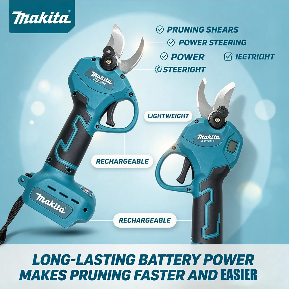 Makita 18V Battery Cordless Electric Pruning Shears，Multifunctional Tree Cutter Save Time Effort,Garden Fruit Pruning Scissor