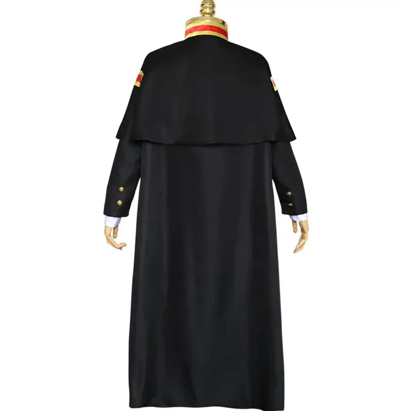 Sky06 Аниме Jibaku Shounen Hanako kun Yugi Amane Косплей Костюм Туалетный костюм Hanako kun Плащ Черный Полный комплект Униформа Парик H66lU&