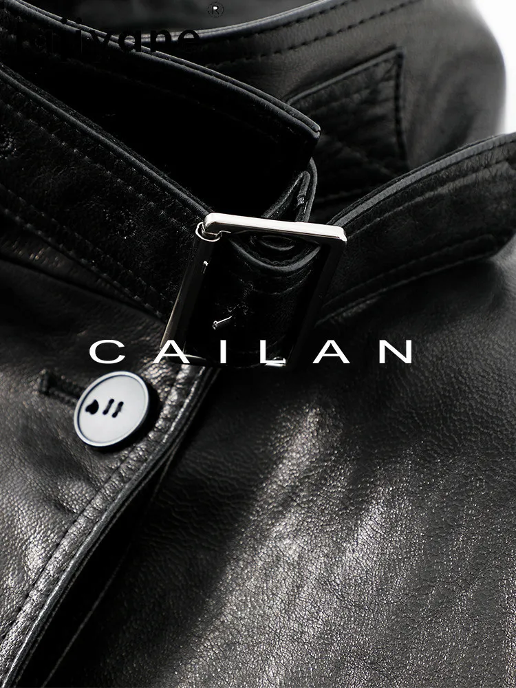 TAJIYANE 本物の山羊革レザージャケット女性スタイリッシュなダブルブレストコートショート本革ジャケット 2026 秋服 шуба