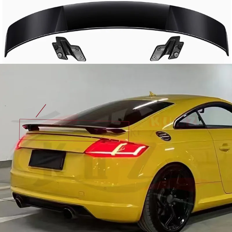 For Audi TT MK3 Accord Standard 2015-2024 Carbon Fiber Look Gloss Black Rear Diffuser GT Styling Rear Spoiler