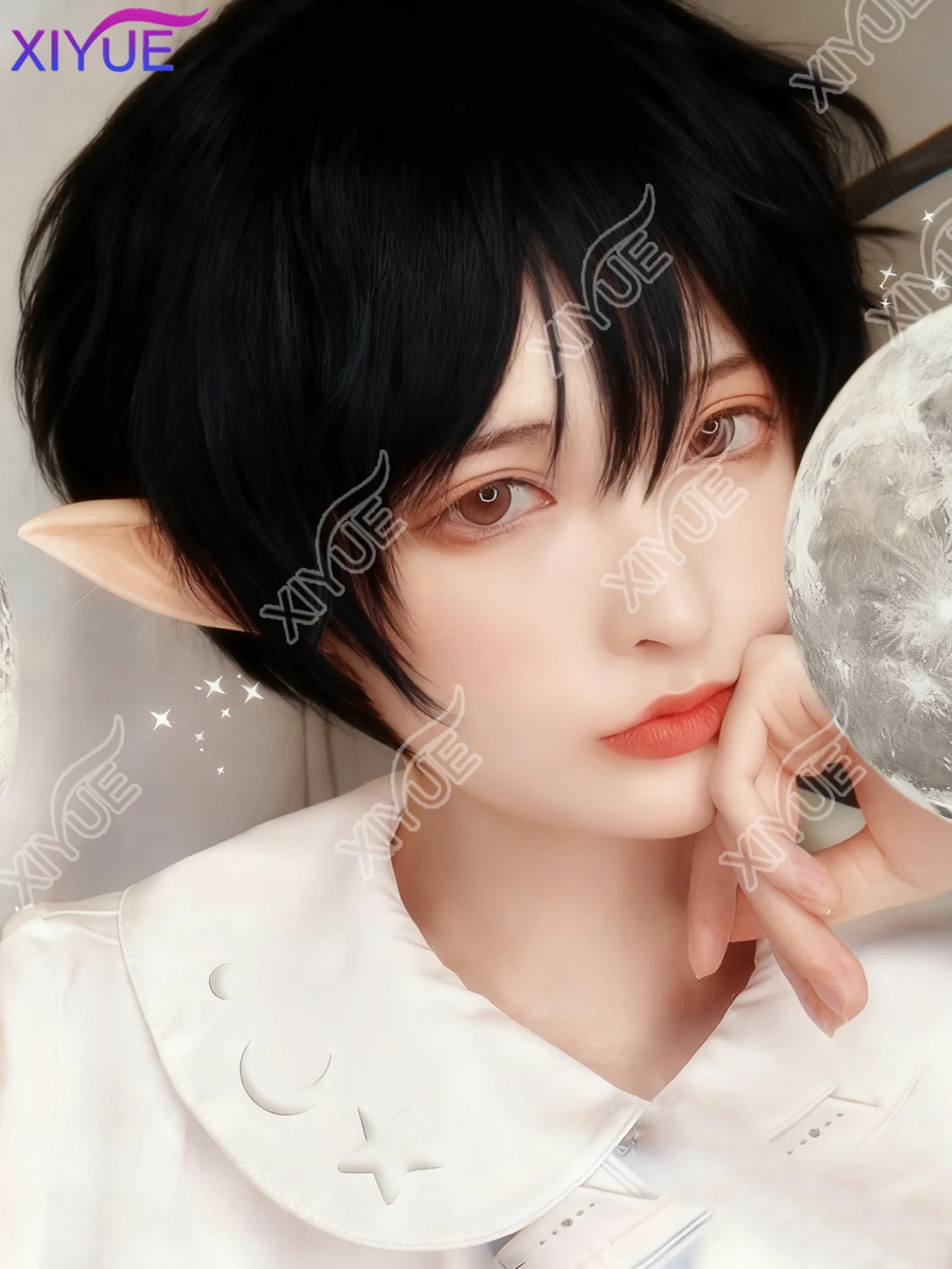 XY قصيرة الاصطناعية الرجال شعر مستعار تنفس البني الرجال الصبي قصير مستقيم تأثيري الرجال حفلة سوداء مقاومة للحرارة شعر مستعار اصطناعي #3