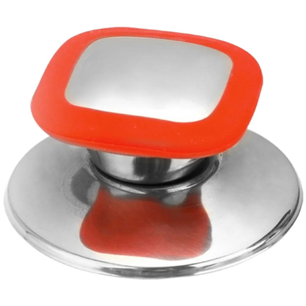 Square Stainless Steel Lid Handle with Integrated Silicone Grip for Improved Safety When Lifting Hot Pot Covers