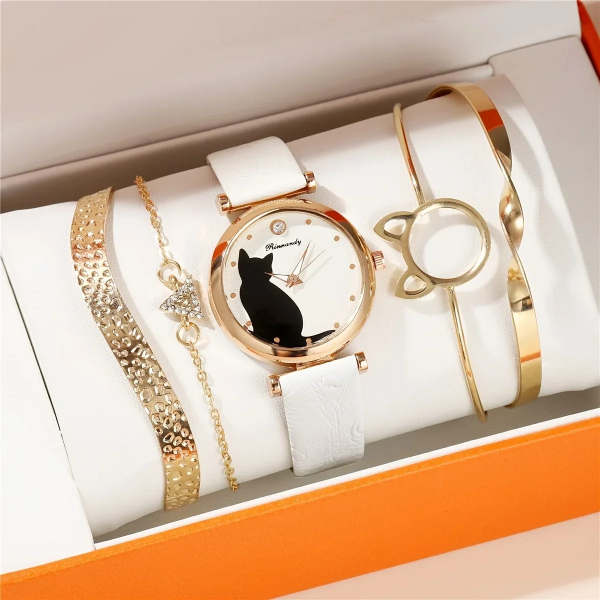 Novelty Animal Cat Elegant PU Leather Strap Fashion Watch Bracelet For Women Ladies Girls No gift box