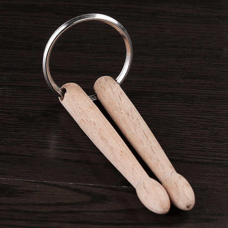 90X Mini Drum Stick Key Chain Wooden Drum Stick Key Ring Percussion Stick Buckle Ring Drumstick Jewelry