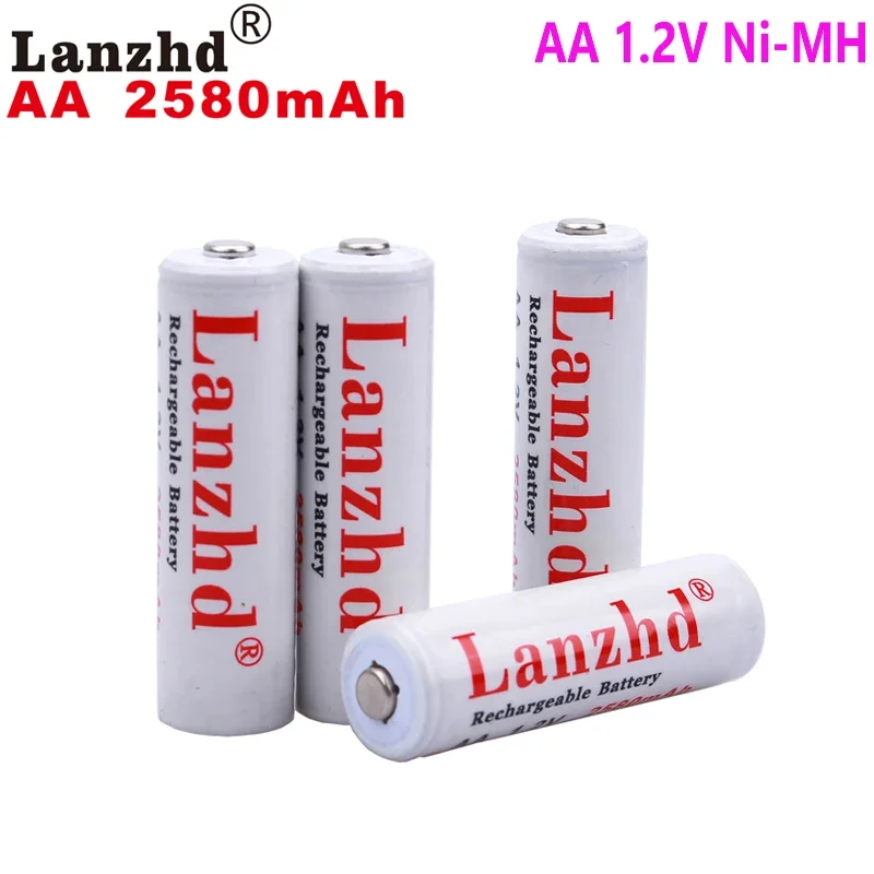 AA Rechargeable battery 1.2V 2A AA 2580mAh 2500mAh 1.2 V NI-MH For flashlight toy preheated AA battery