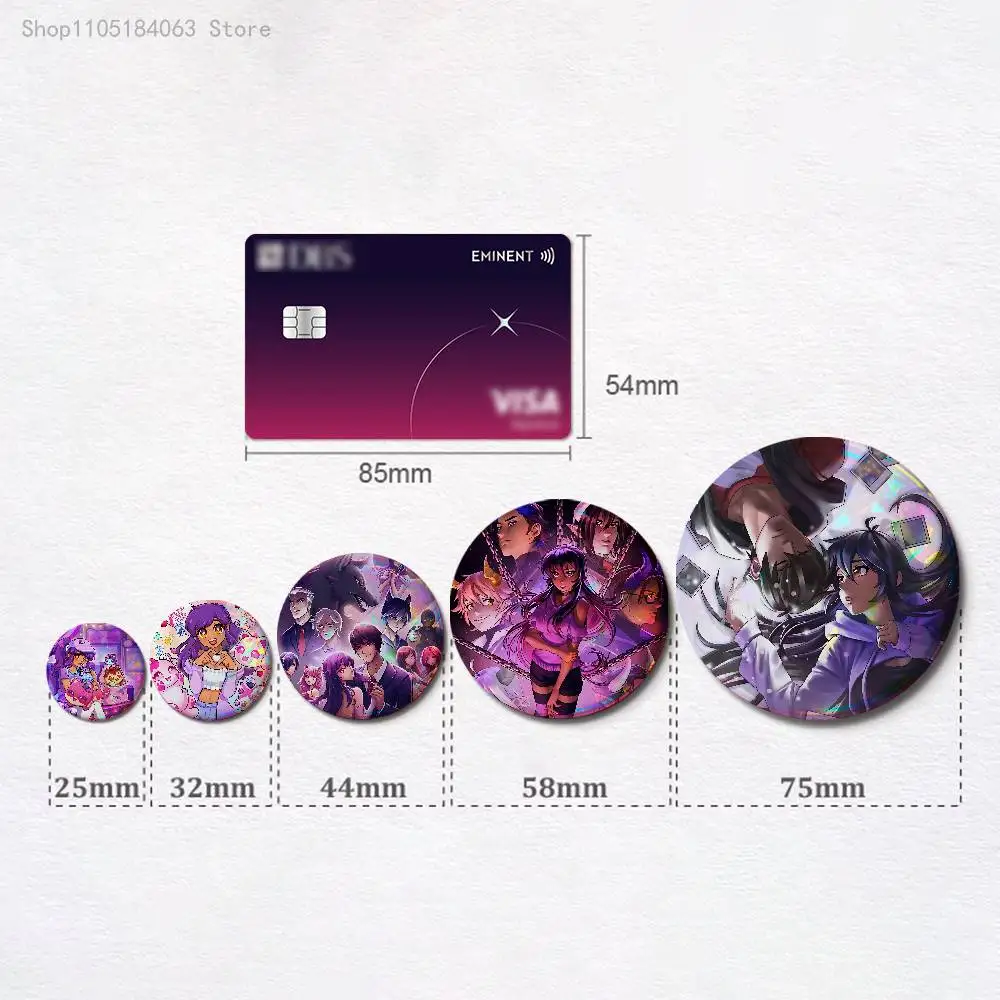 A-Aphmau Badges 25 32 44 58 75 mm Round Cosplay Pin Bag Decor Fans Collect Friends Gifts Brooch Souvenir